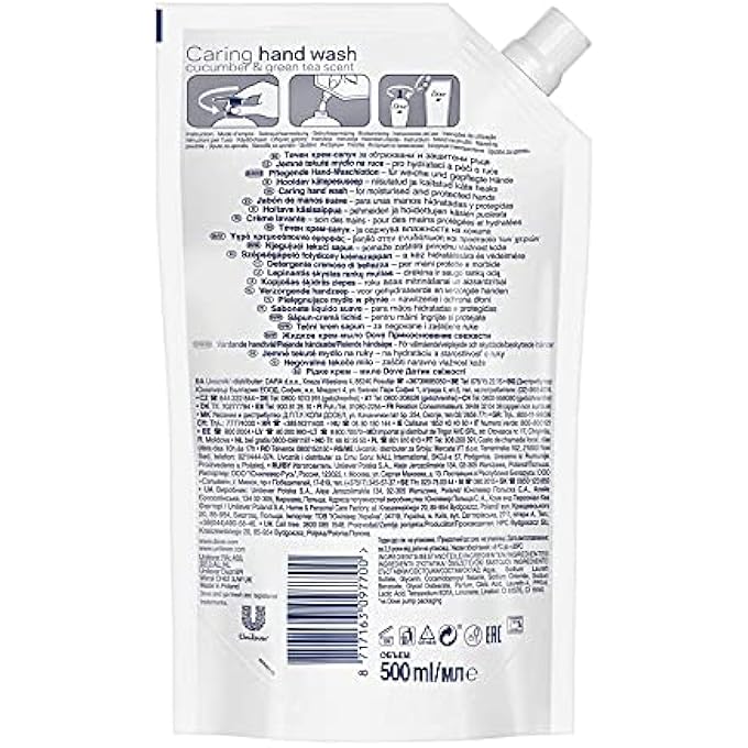 Dove GO FRESH FRESH TOUCH CUCUMBER AND GREEN TEA LIQUID HAND WASH REFILL 500 ML 46 - Image 2